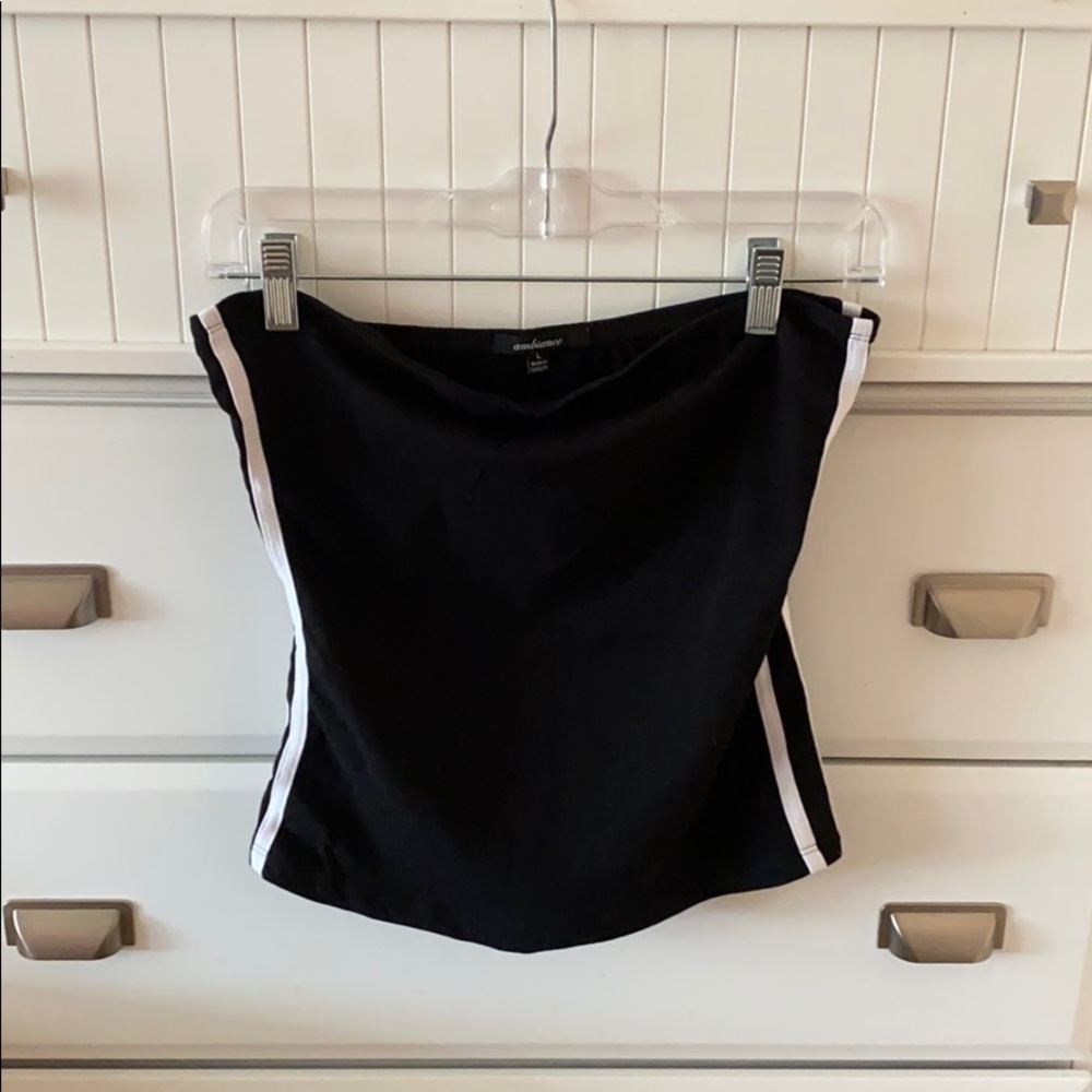 Black tube top with stripes for summer